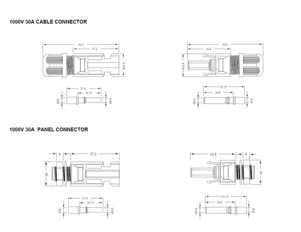 Set Conector Mc4 Simple 1000V